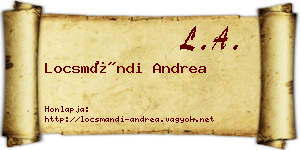 Locsmándi Andrea névjegykártya