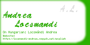 andrea locsmandi business card