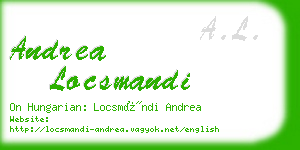 andrea locsmandi business card